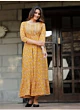 Women Printed Viscose Rayon Anarkali Kurta (Yellow)