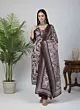 Burgundy Printed Straight Kurta Set With Dupatta for Women