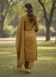 Ochre Yellow Printed Straight Kurta Set With Dupatta for Women