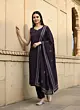 Purple Printed Straight Kurta Set With Dupatta for Women