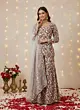 Off White Printed Straight Kurta Set With Dupatta for Women