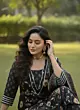 Black Floral Printed Straight Kurta Set With Dupatta for Women