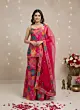 Magenta Printed Straight Kurta Set With Dupatta for Women
