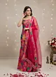 Magenta Printed Straight Kurta Set With Dupatta for Women