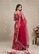 Magenta Printed Straight Kurta Set With Dupatta for Women