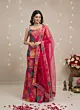 Magenta Printed Straight Kurta Set With Dupatta for Women