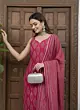 Pink Printed Straight Kurta Set With Dupatta for Women