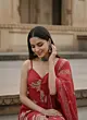 Pink Printed Straight Kurta Set With Dupatta for Women