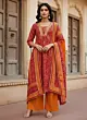 Red Printed Straight Kurta Set With Dupatta for Women