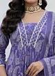 Lavender Printed Straight Kurta Set With Dupatta for Women