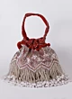 Maroon Silver Tubelight Pearl Bridal Potli Bag