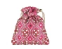 Pink Mirror Work Silk Embroidered Bridal Potli Bag