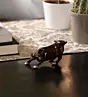 Brown Brass charging bull statue Animal Figurines