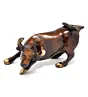 Brown Brass charging bull statue Animal Figurines
