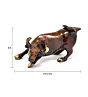 Brown Brass charging bull statue Animal Figurines