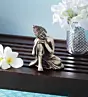 Golden Brass Buddha Resting On Knee Statue