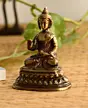 Golden Brass Meditating Buddha Statue