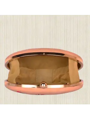 Women Oval Elephant Print Clutch