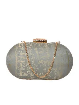 Women Grey Elongated Clutch