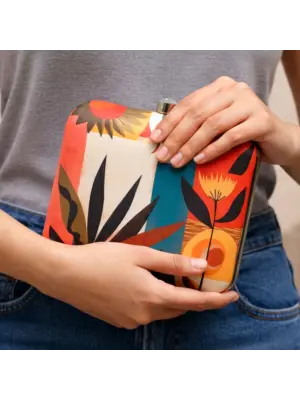 Women Multi-Pattern Abstract Art Printed Clutch
