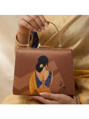 Women Indian Women Portrait Printed Clutch