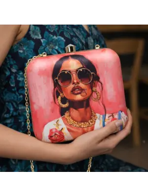 Women Modern Muse Woman Portrait Clutch