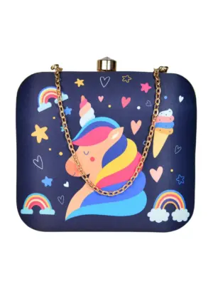 Women Unicorn Printed Clutch