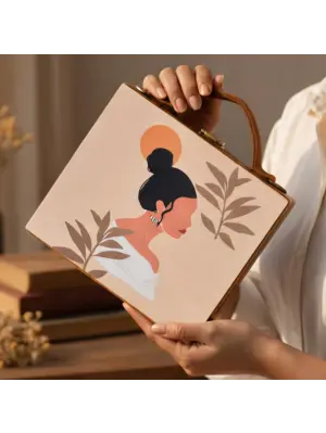 Women Black Bun Woman Printed Suitcase Style