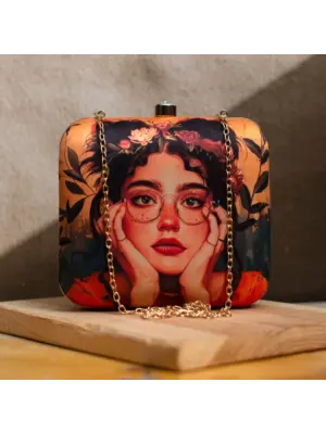 Enchanting Woman Portrait Clutch