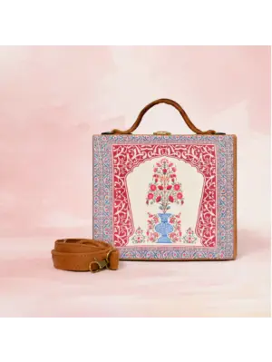 Women Blue Decorative Vase Suitcase Style