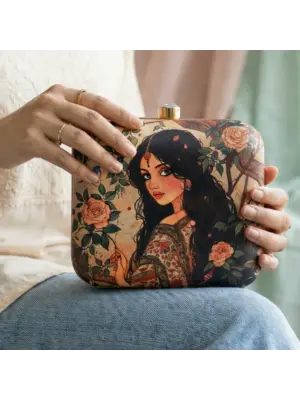 Women Indian Princess Printed Clutch