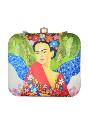 Women Red Dress Women Printed Clutch