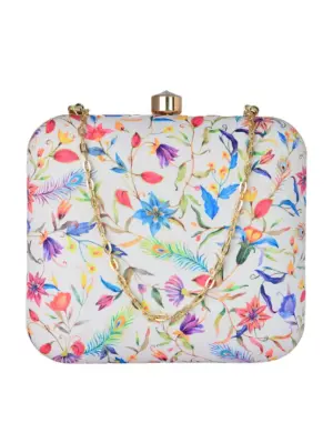 Women Multicolor Floral Print Clutch