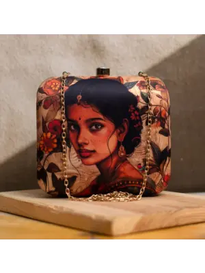 Women Gorgeous Indian Lady Portrait Clutch