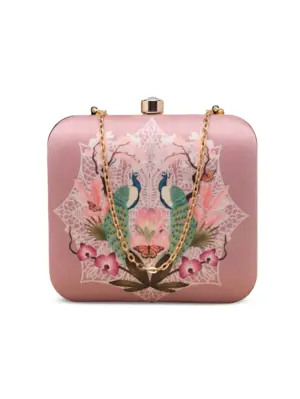 Woman Royal Peacock Printed Clutch