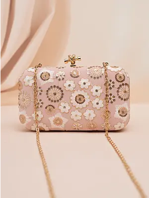Women Blush Petal Clutch – Soft pink