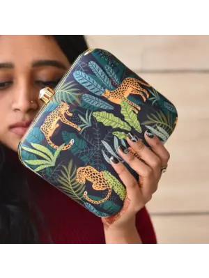 Woman Leopard Print Clutch