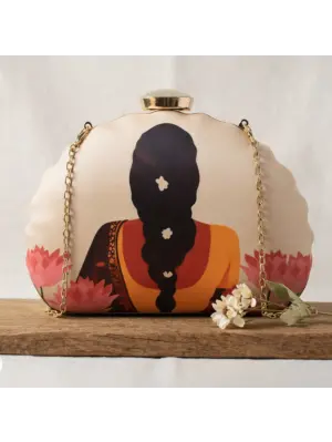 Women Flower Lady Printed Clutch