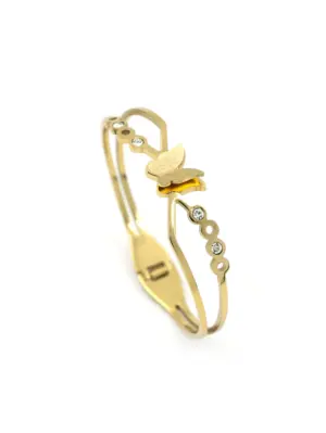 Woman Printed Clutch & Gold-Plated Butterfly Bangle | Festive Luxe Combo