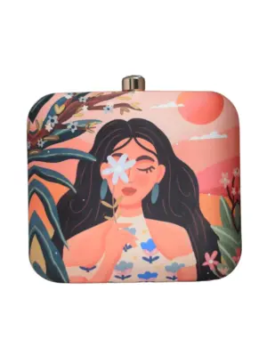 Women Beach Vibes Printed Clutch