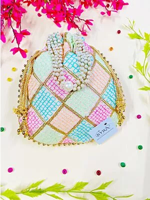 Multicolor Thread Embroidered Potli for Women