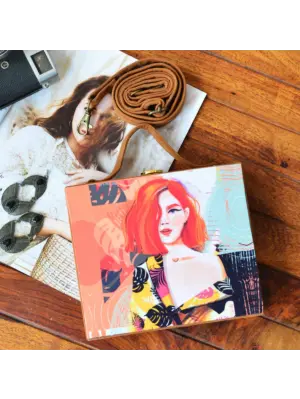 Women Red Hair Tropical Girl Clutch
