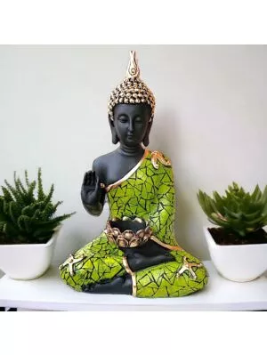 Big Meditating Buddha Statue Showpiece with Tea Light Candle Holder Home Decor - Office Decor - Gifting