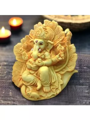 Patta Lord Ganesh Idol Statue Religious Showpiece for Home Decor, Pooja Room, Temple & House Warming Gift