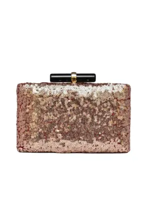 Women Bronze Sequins Clutch