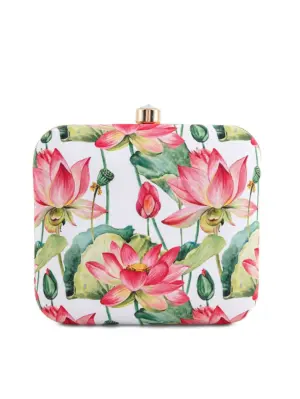 Women Lotus Printed Clutch