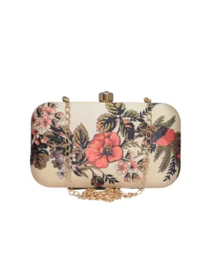Women Red Floral Printed Clutch