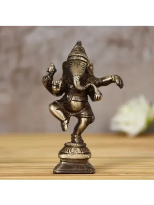 Brass Dancing Lord Ganesha Idol For Home