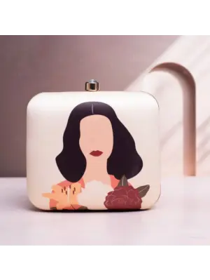 Swanky Women Portrait Printed Clutch