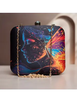 Women Multicolored Butterfly Women Printed Clutch